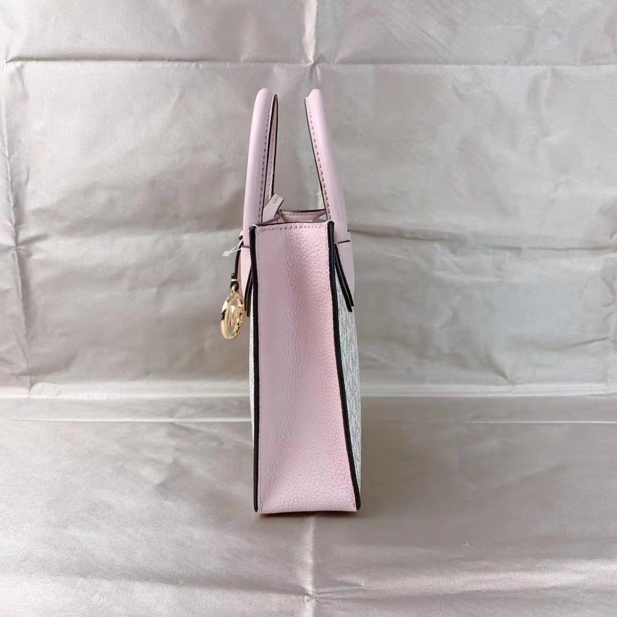 Michael Kors Mercer Extra-Small Logo and Leather Crossbody Bag In Powder Blush Multi Michael Kors Mercer Extra-Small Logo and Leather Crossbody Bag In Powder Blush Multi